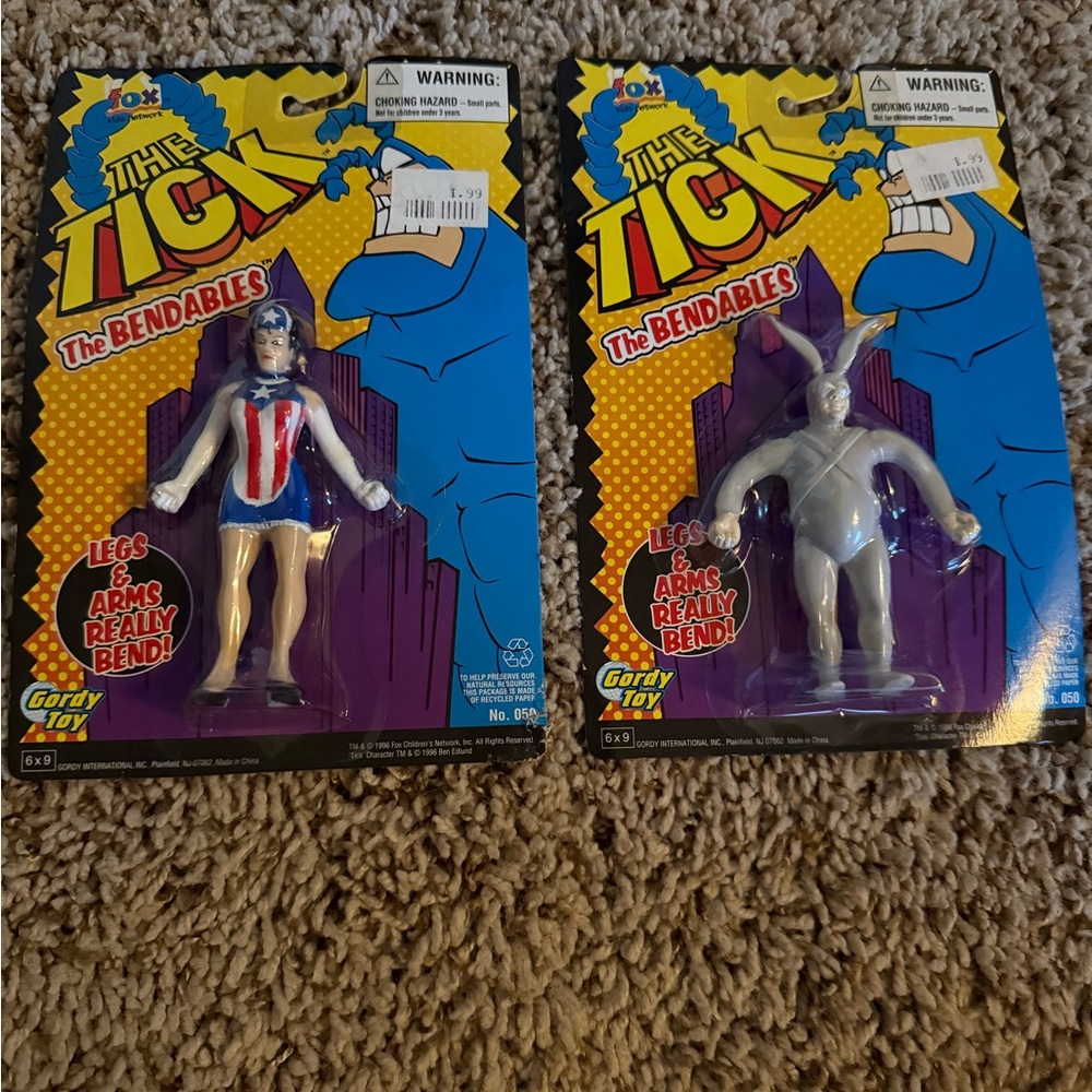 Vintage The Tick Bendable Action Figures